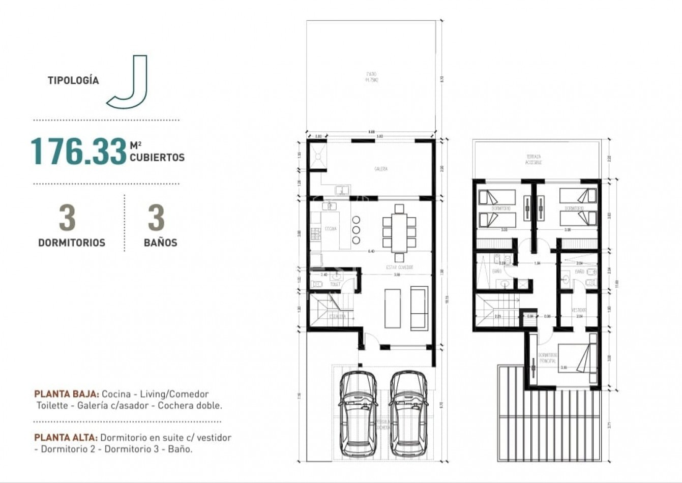 JARDIN CLARET DUPLEX 3 DORM