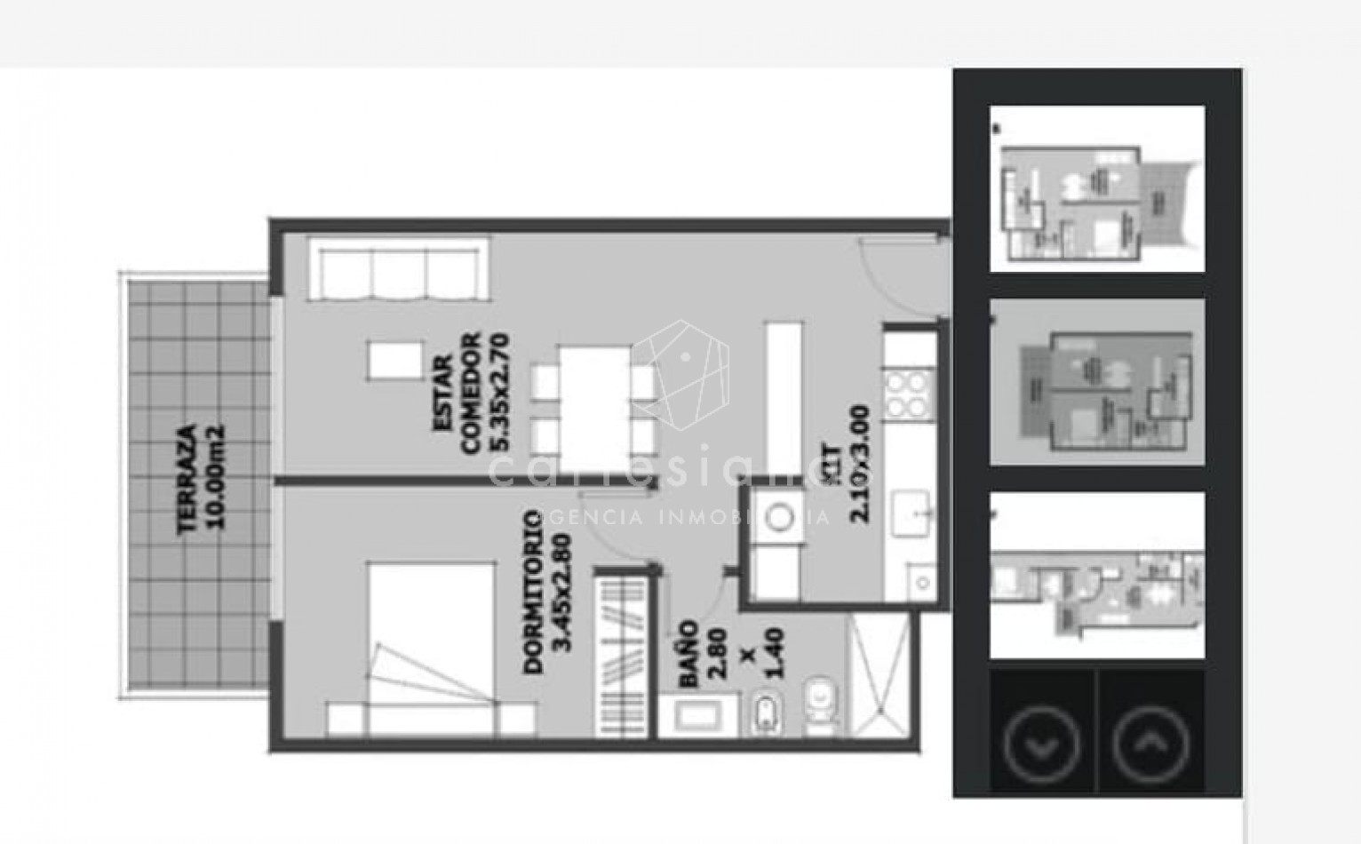 NUEVA CORDOBA DEPTO 1 DORM C/COCHERA