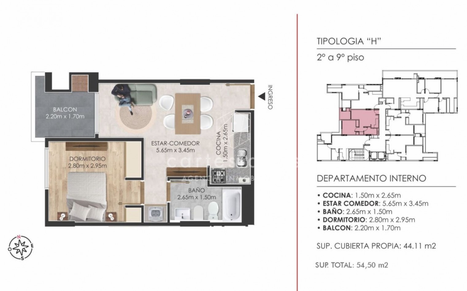 NUEVA CORDOBA | DEPTO 1 DORM C/ BALCON + AMENITIES 
