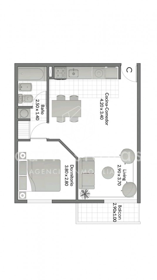 APTO CREDITO. CENTRO DEPTO 1 DORM. A ESTRENAR!