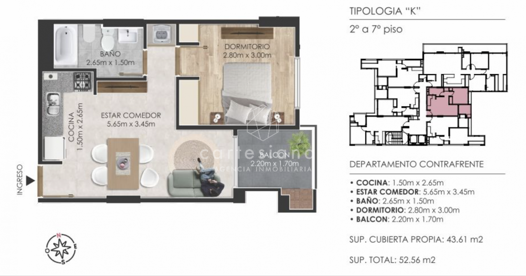 NUEVA CORDOBA | DEPTO 1 DORM C/ BALCON + AMENITIES 