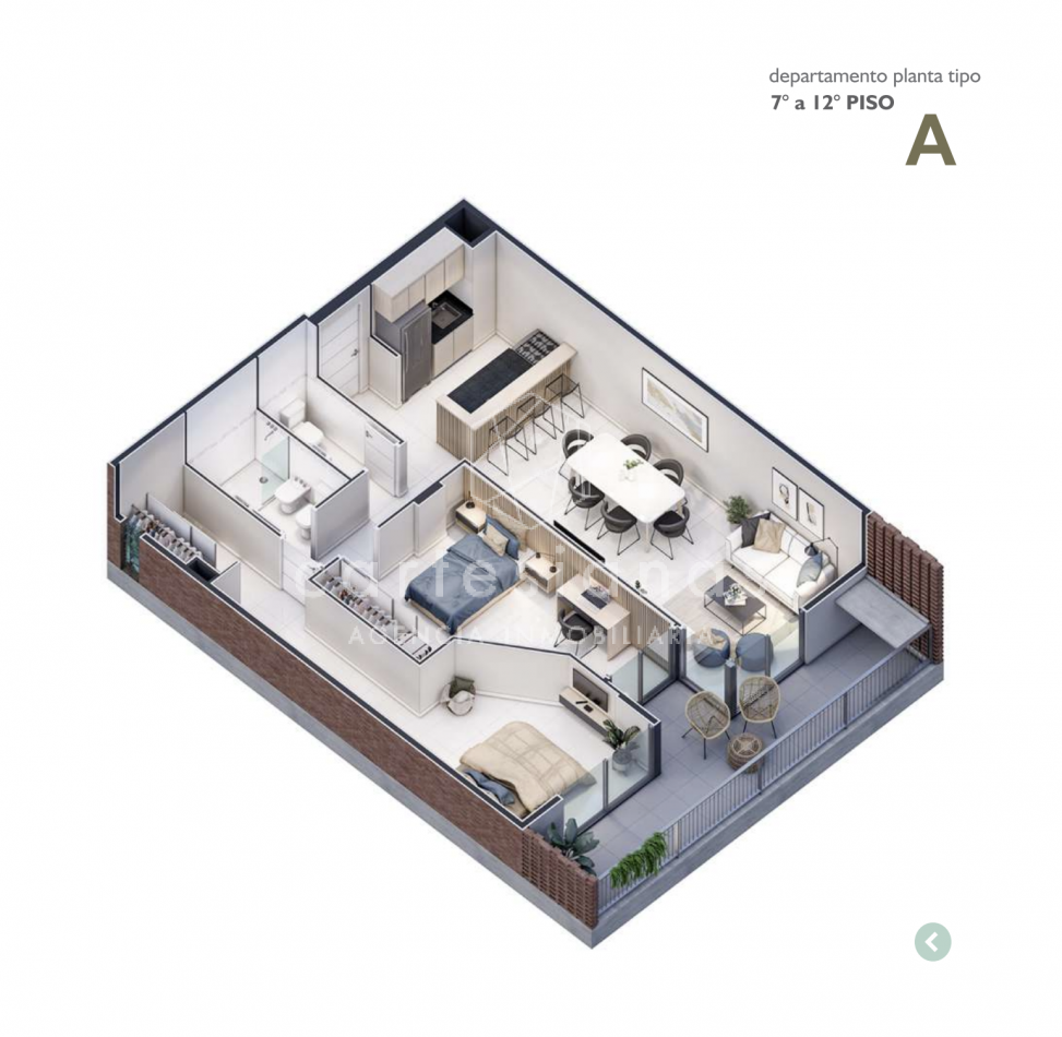 NUEVA CORDOBA DEPTO 2 DORM SOBRE CALLE RONDEAU